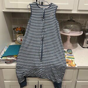 Woolino 4 Season Sleep Bag with Feet, Merino Wool & Organic Cotton - Navy Blue